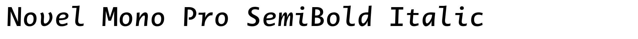 Novel Mono Pro SemiBold Italic image
